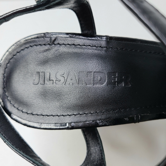 Jil Sander Runway Black Heeled Mule Ankle Strap Shoes - Picture 14 of 14